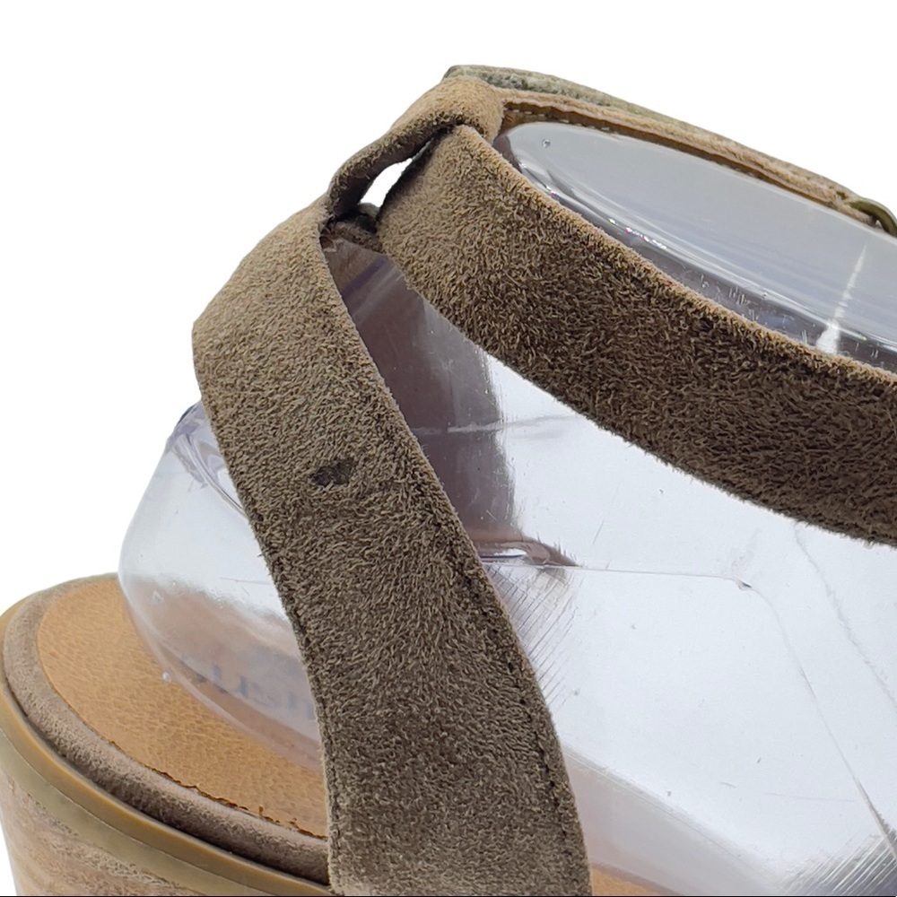 Susina Block Heel Sandals Open Toe Ankle Strap Tan Suede Leather | Size 8.5 - Picture 6 of 12